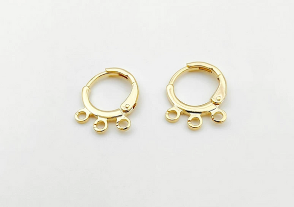 10 pcs / Gold Plated French Hoop Earrings, Jewellery Making Findings  EK39