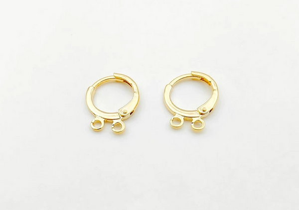 10 pcs / Gold Plated French Hoop Earrings, Jewellery Making Findings  EK39