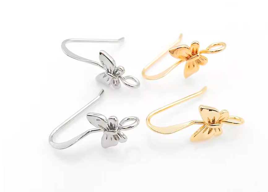 EK42 (A339) 10 pcs /  Gold Plated / Earrings Hooks