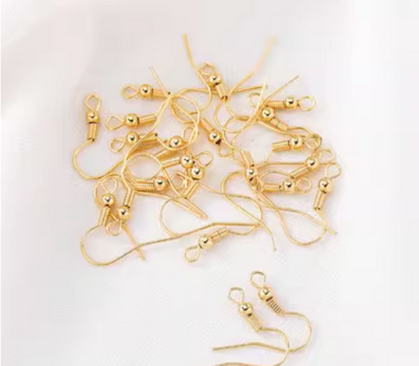 20 pcs / 14K, 18K Gold Plated Fish Hook Earrings  EK69