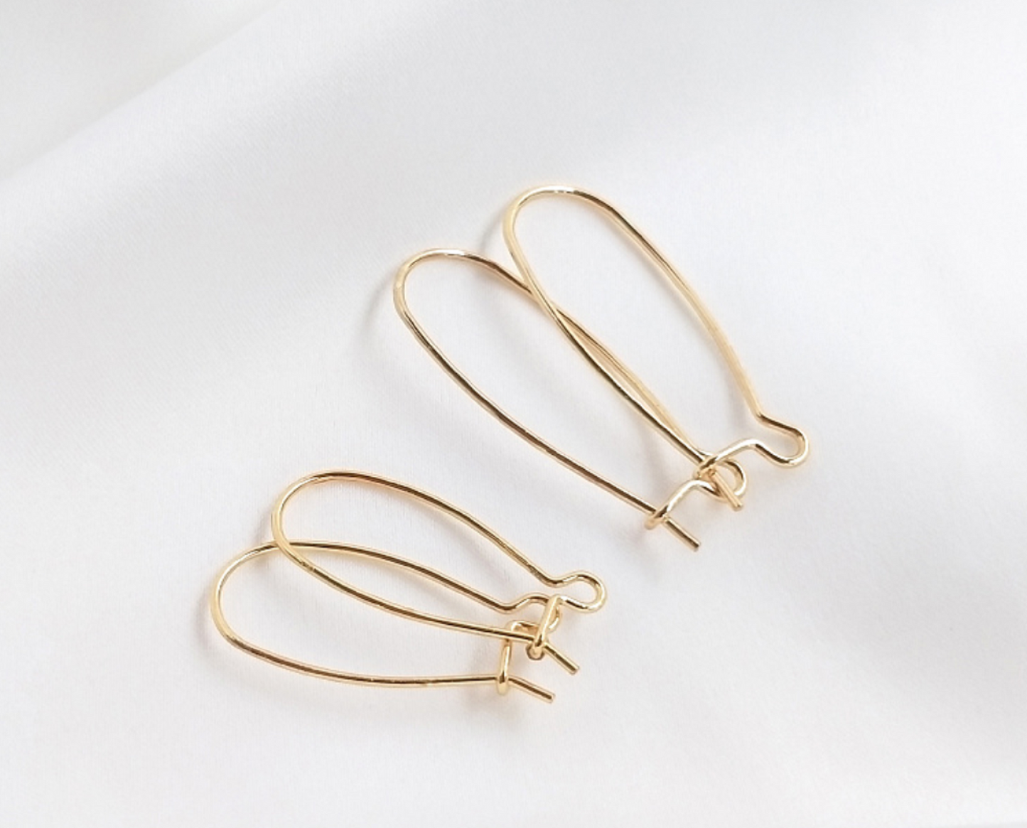 ( EK70) 10 pcs / Gold Plated Kidney Hoop Earrings, Jewellery Making Findings