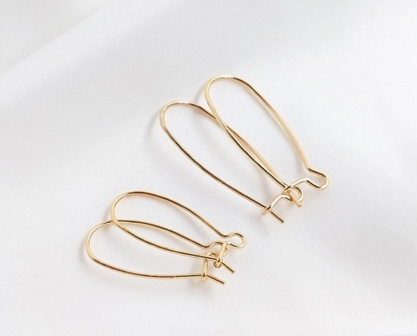 10 pcs / Gold Plated Kidney Hoop Earrings, Jewellery Making Findings  EK70