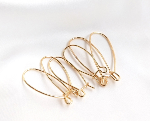 10 pcs / Gold Plated Kidney Hoop Earrings, Jewellery Making Findings  EK70