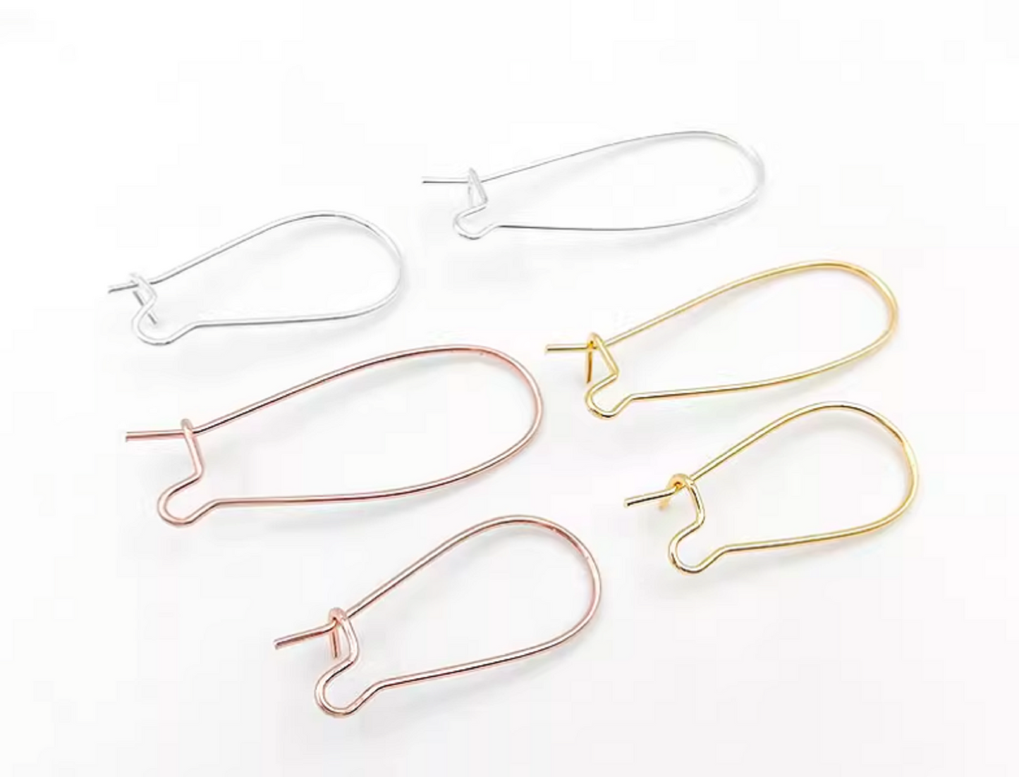 ( EK70) 10 pcs / Gold Plated Kidney Hoop Earrings, Jewellery Making Findings