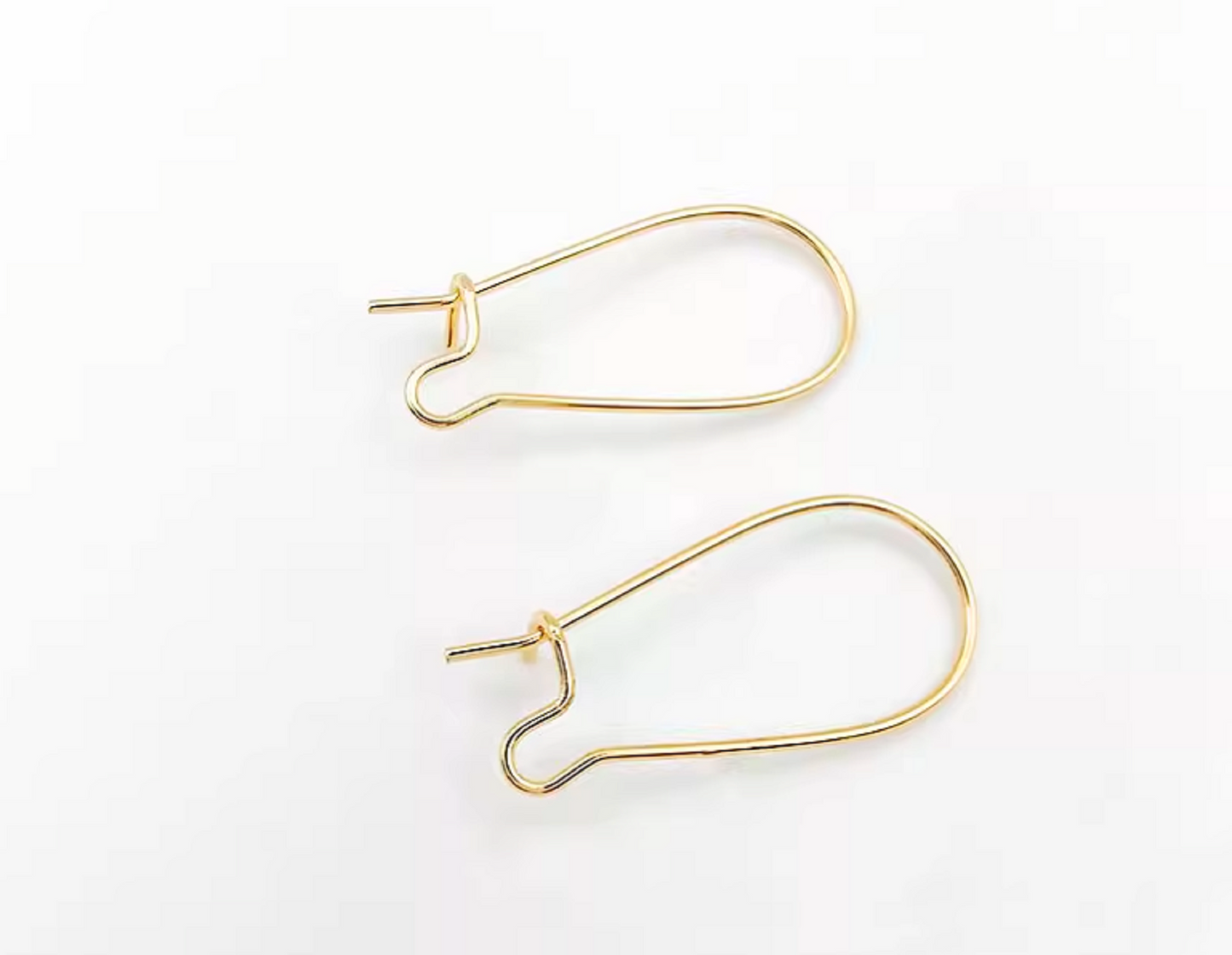 ( EK70) 10 pcs / Gold Plated Kidney Hoop Earrings, Jewellery Making Findings