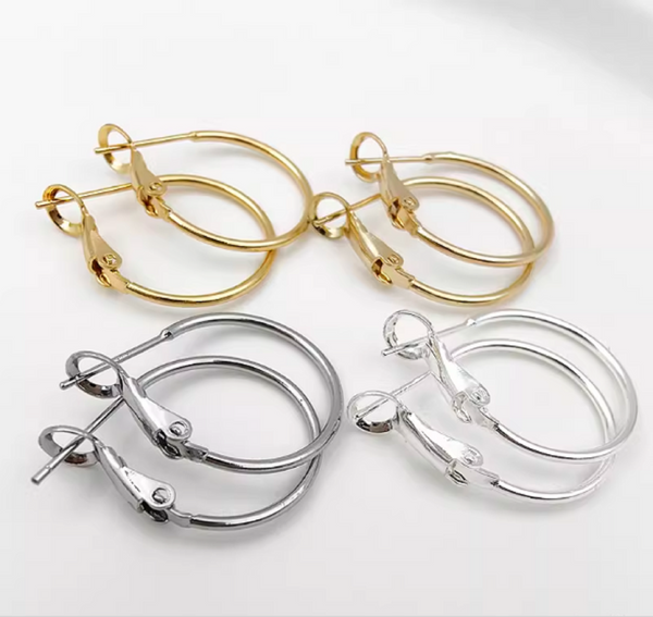 10 pcs / 14K, 18K Gold Plated French Hoop Earrings   EK80