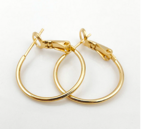 10 pcs / 14K, 18K Gold Plated French Hoop Earrings   EK80