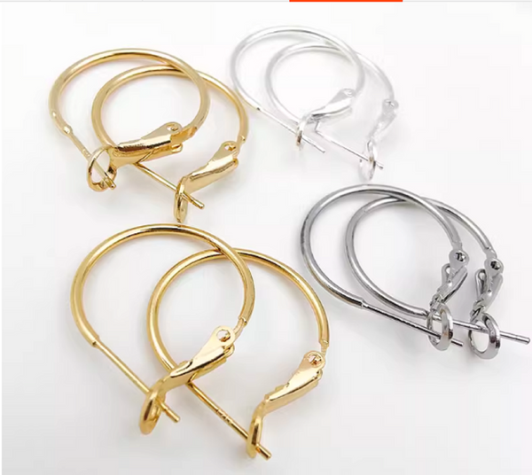 10 pcs / 14K, 18K Gold Plated French Hoop Earrings   EK80