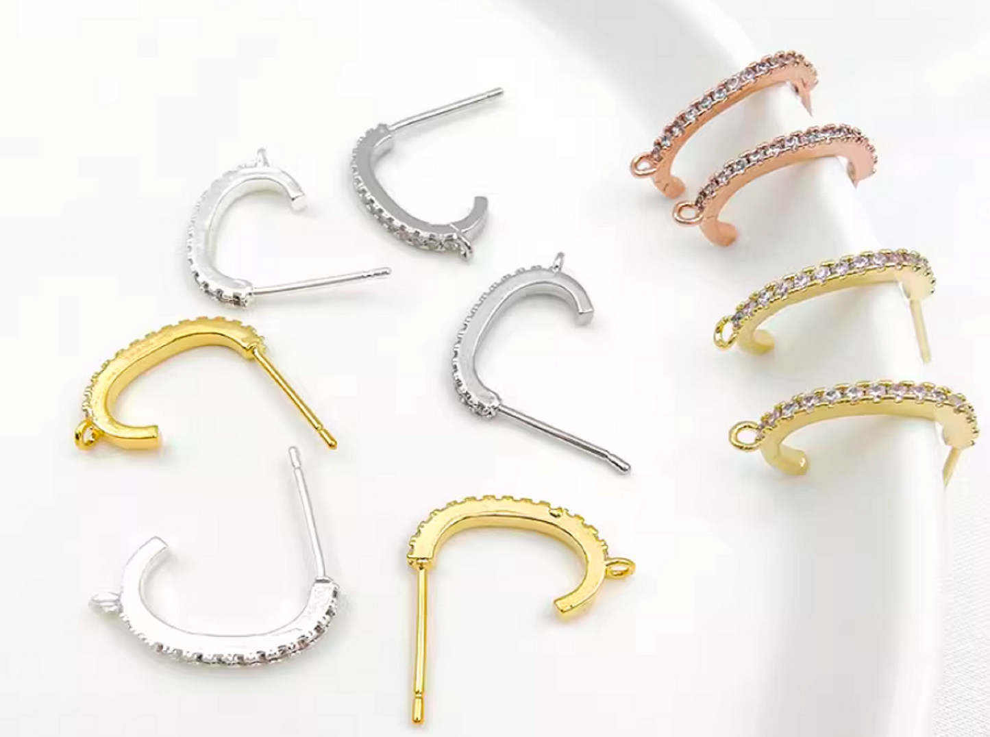 (EK84) 10 pcs / Gold Plated Earrings Hoop