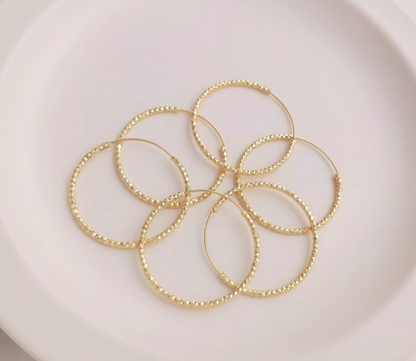 10 pcs / 35mm, 50mm / Gold Plated French Hoop Earrings   EK85