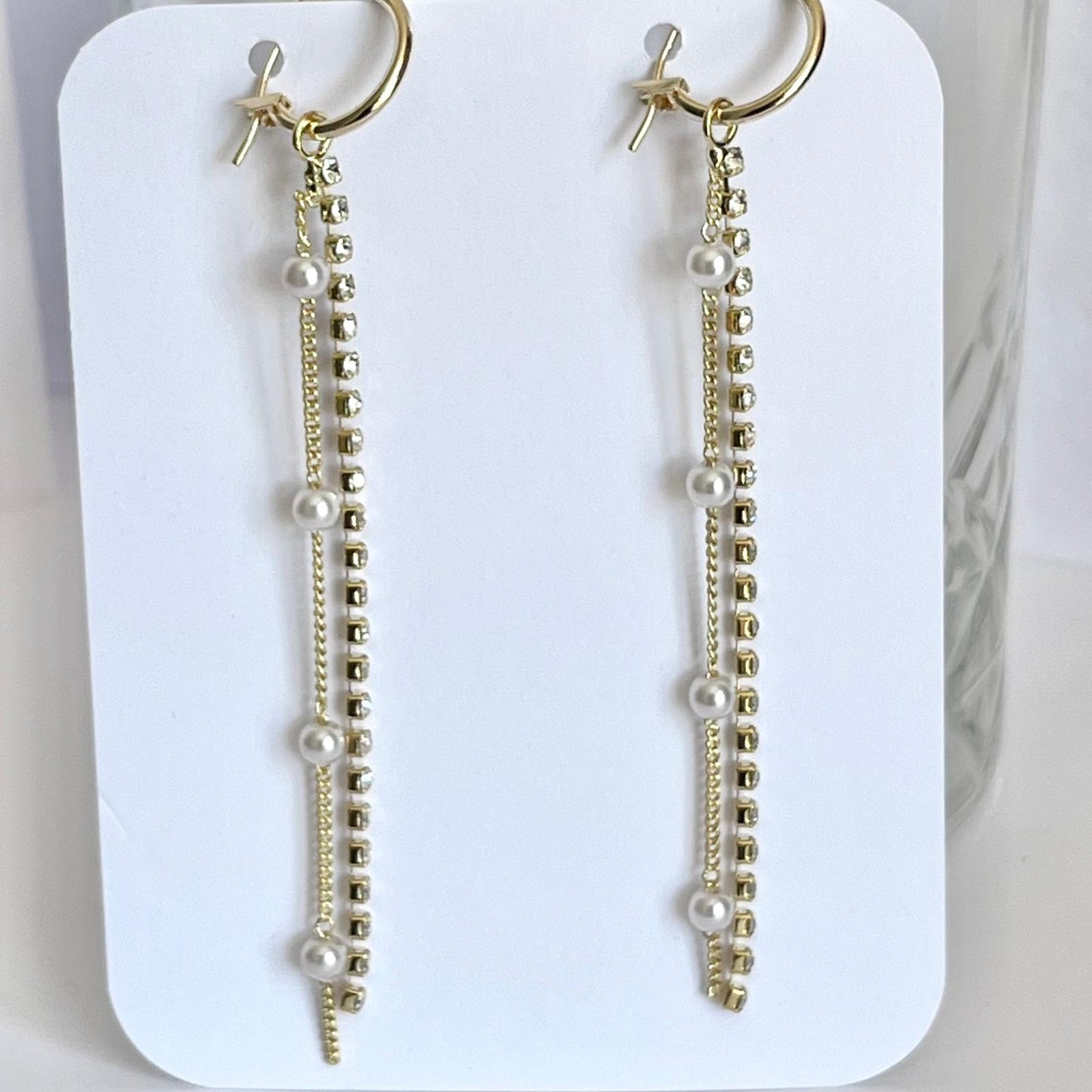 (EKH500) Handmade Gold Plated Crystal Earrings, Wedding Accessories, Bridal Earrings
