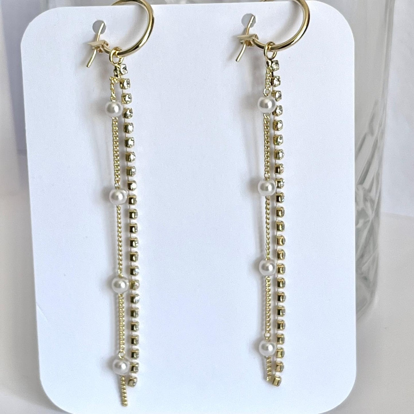 (EKH500) Handmade Gold Plated Crystal Earrings, Wedding Accessories, Bridal Earrings