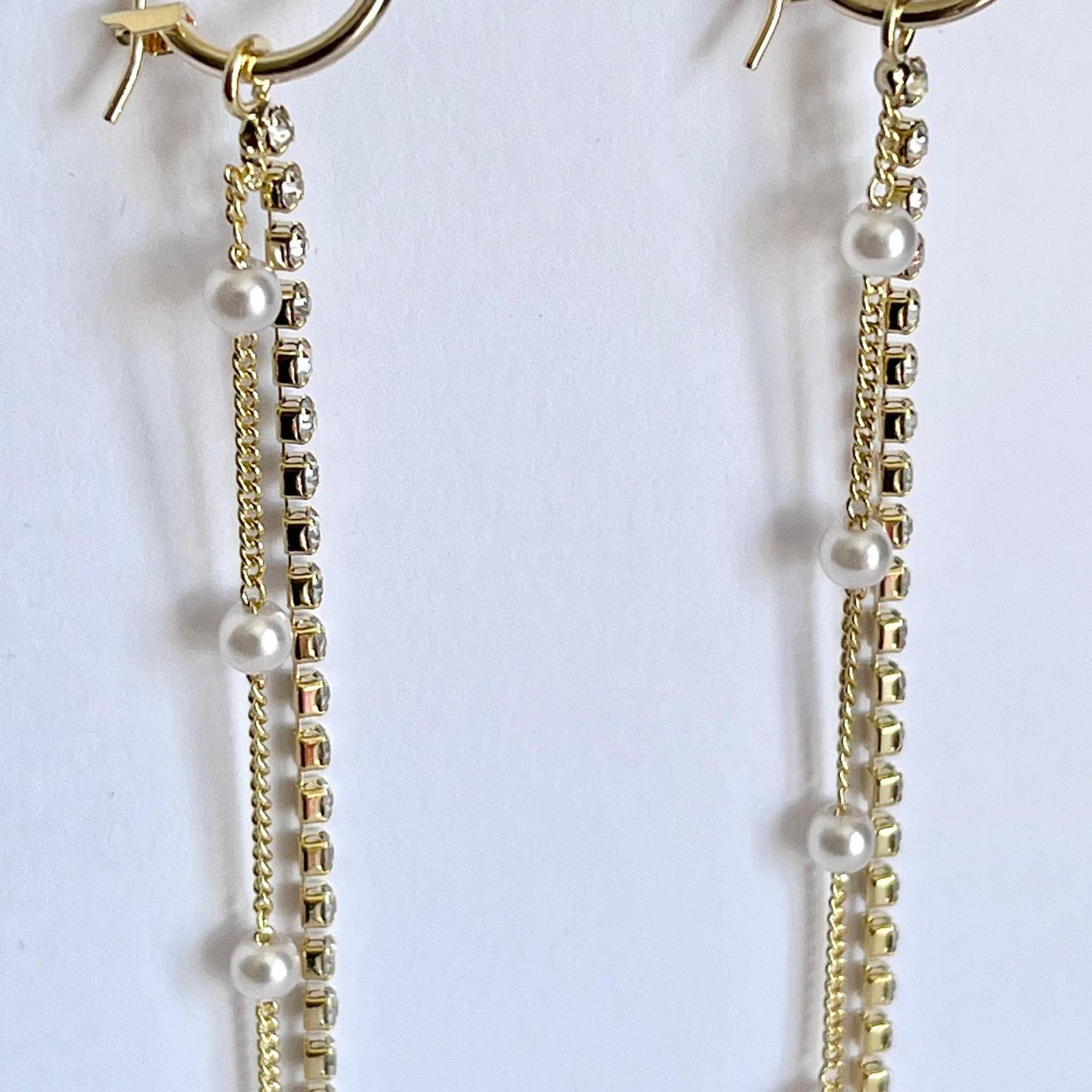 (EKH500) Handmade Gold Plated Crystal Earrings, Wedding Accessories, Bridal Earrings
