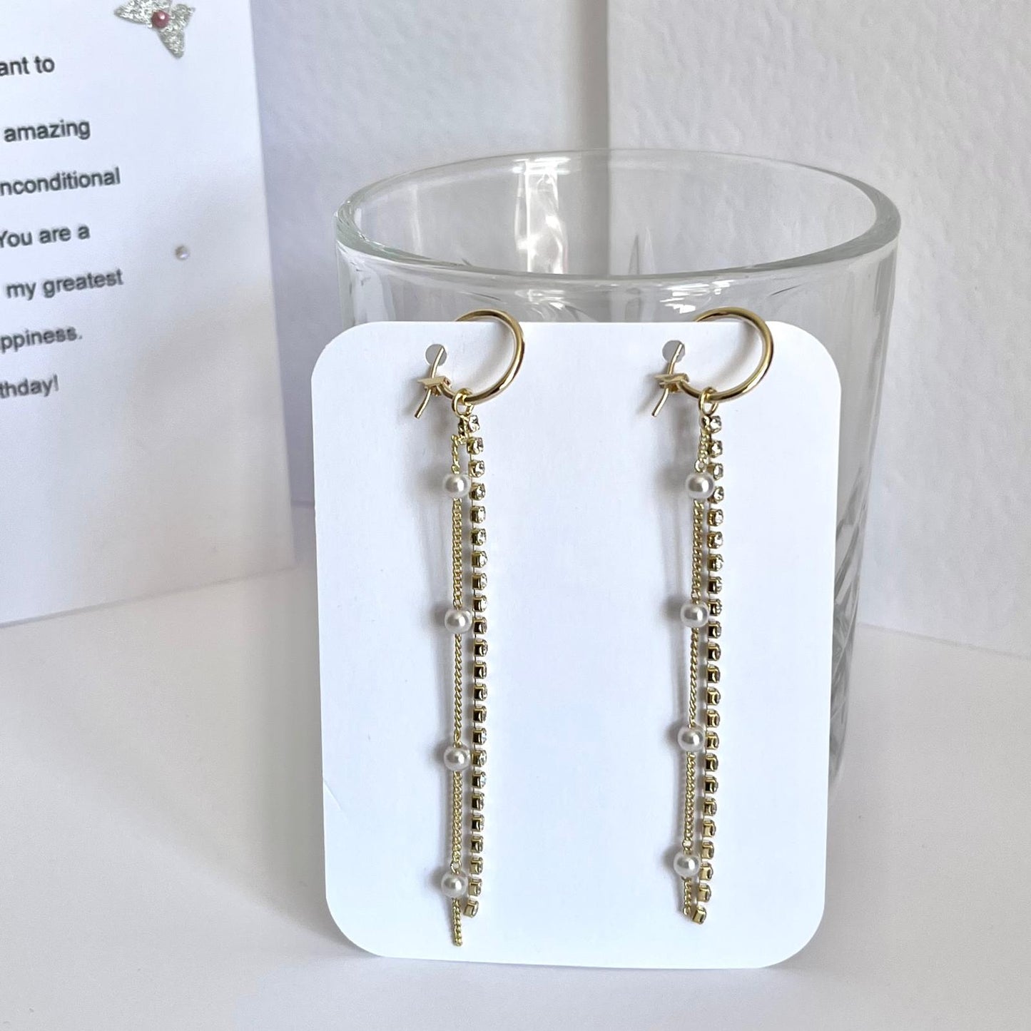 (EKH500) Handmade Gold Plated Crystal Earrings, Wedding Accessories, Bridal Earrings