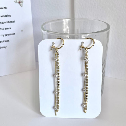 (EKH500) Handmade Gold Plated Crystal Earrings, Wedding Accessories, Bridal Earrings