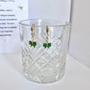 (EKH501) Handmade Gold Plated Green Crystal Bow Earrings, Wedding Accessories, Bridal Earrings