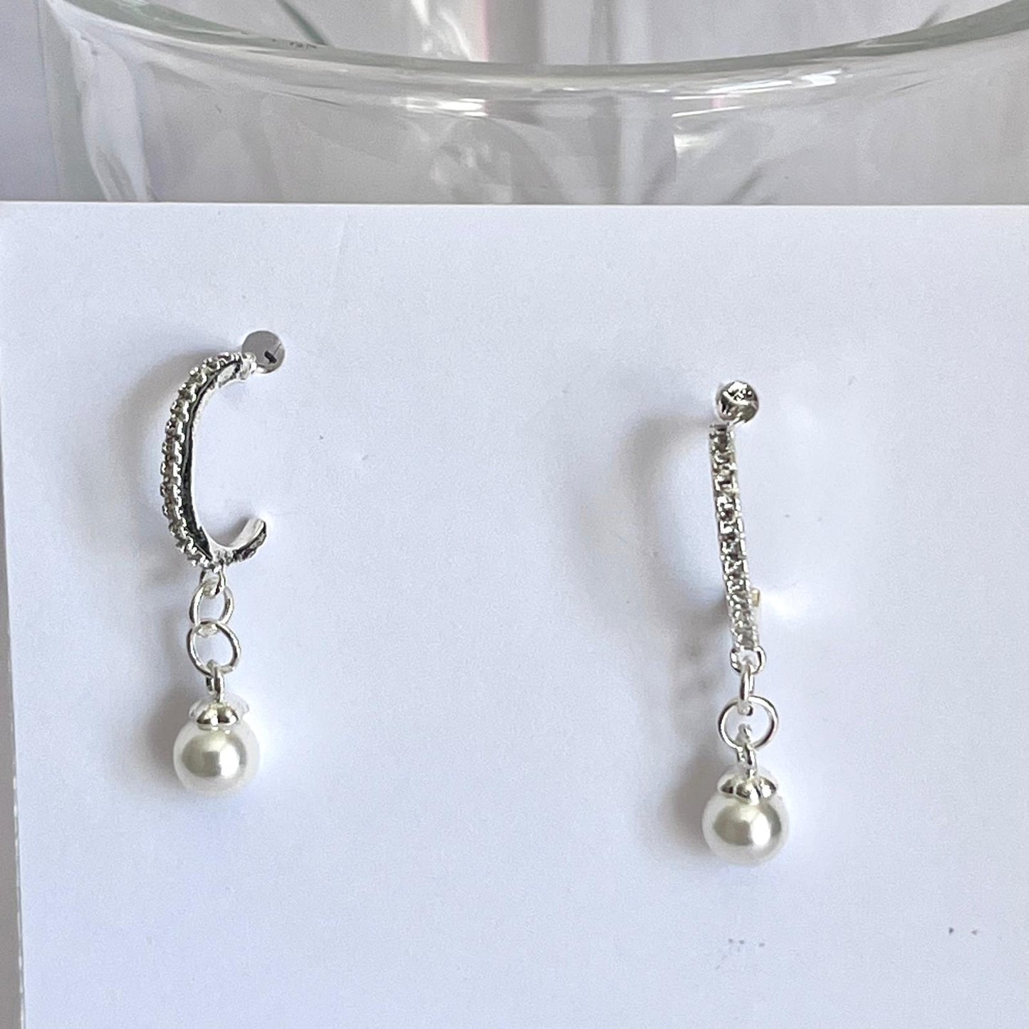 (EKH502) Handmade Silver Plated Shell Pearl Earrings, Wedding Accessories, Bridal Earrings