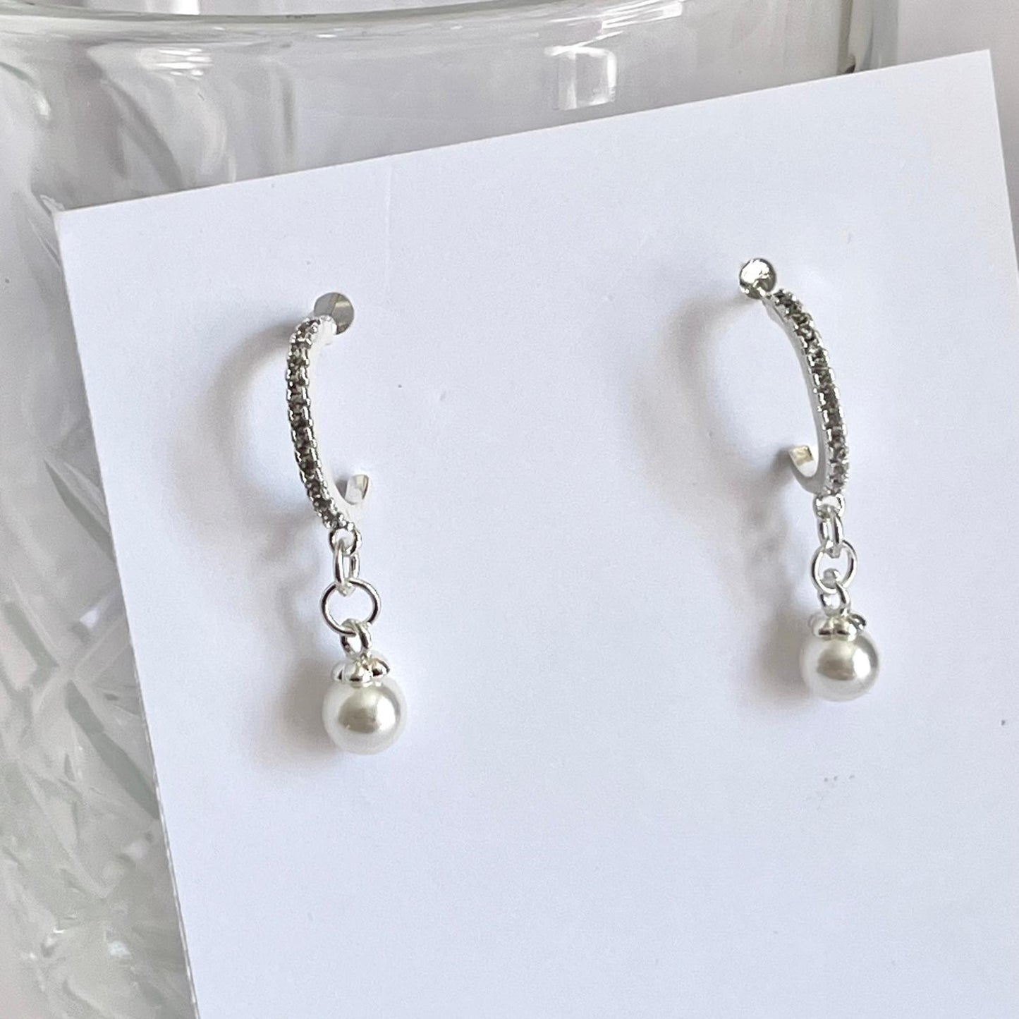 (EKH502) Handmade Silver Plated Shell Pearl Earrings, Wedding Accessories, Bridal Earrings