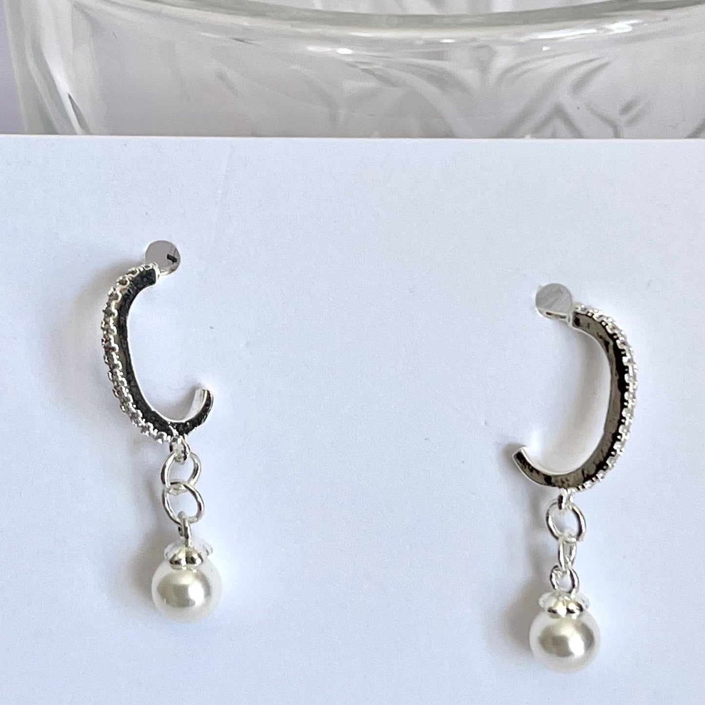(EKH502) Handmade Silver Plated Shell Pearl Earrings, Wedding Accessories, Bridal Earrings