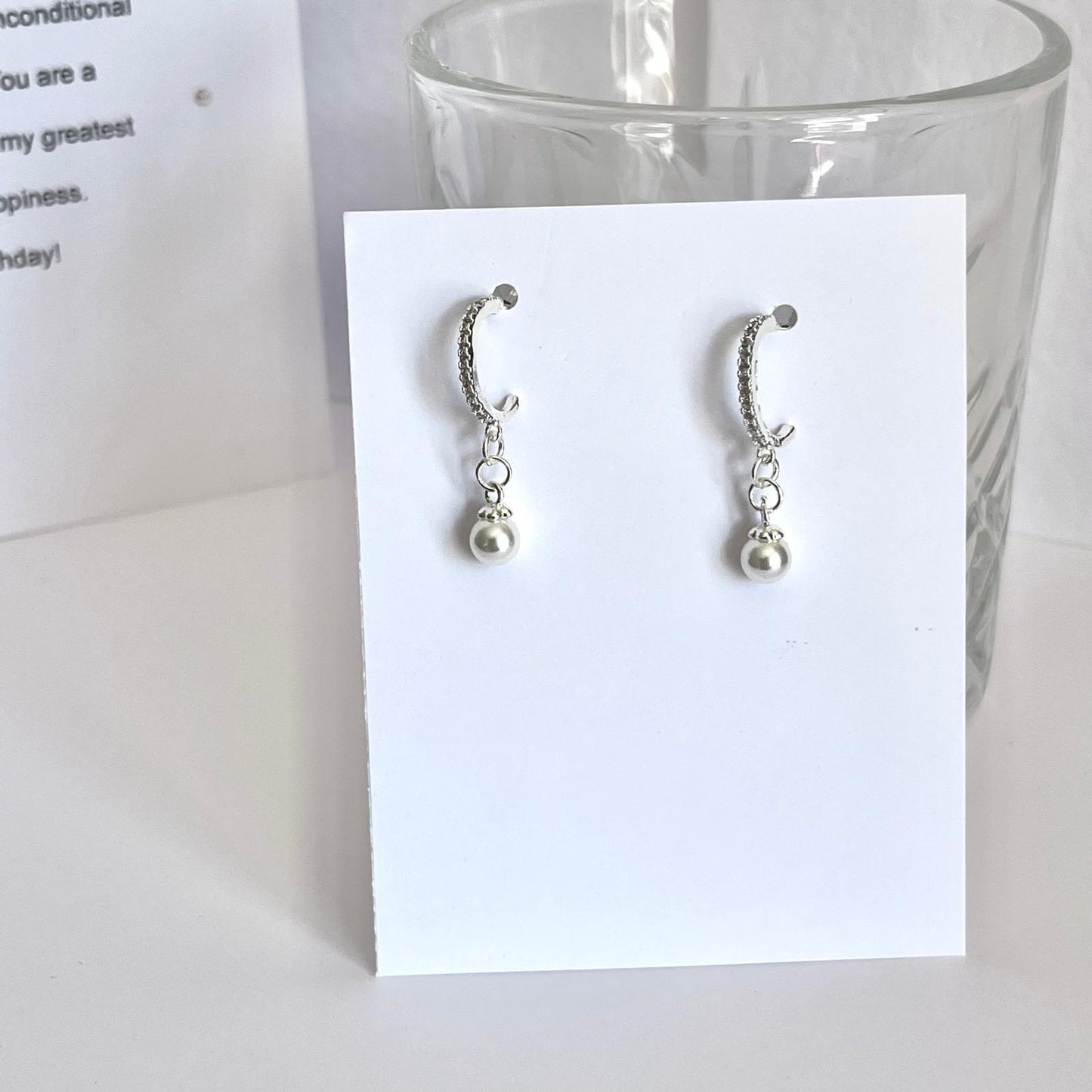 (EKH502) Handmade Silver Plated Shell Pearl Earrings, Wedding Accessories, Bridal Earrings