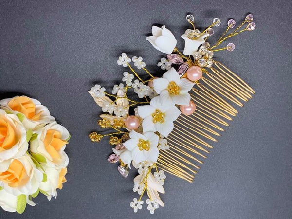 Flower Wedding Comb F013