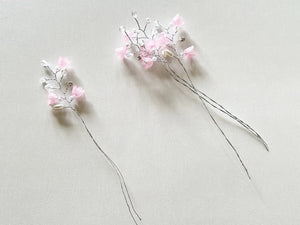 5 Stems / Crystal Bead Leaf Spray   FS003