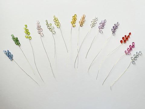 10 Stems / Crystal Bead Leaf Spray  FS21G