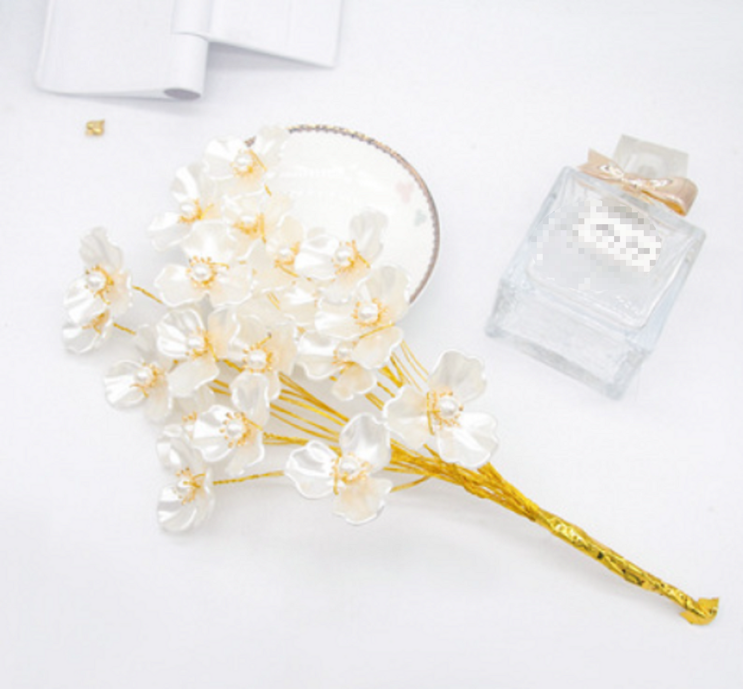 (FS60) 10 stems / DIY Large Pearl Ivory Flower Kit