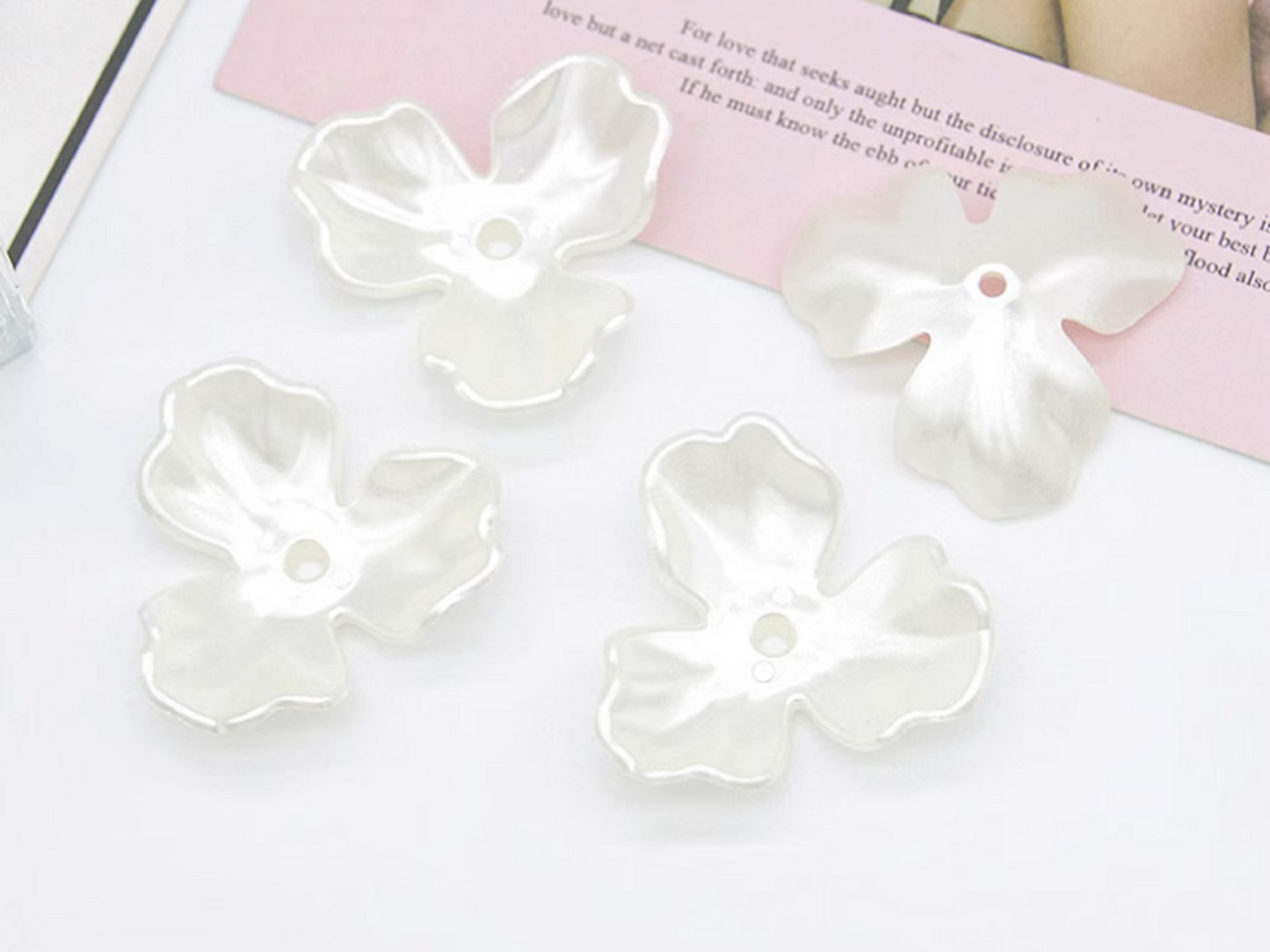 (FS60) 10 stems / DIY Large Pearl Ivory Flower Kit