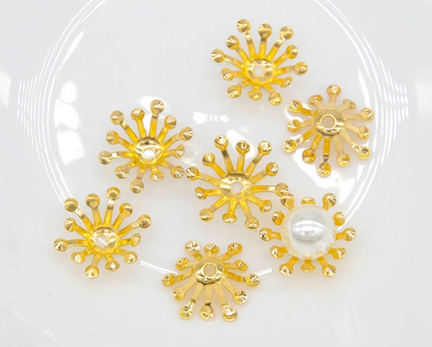 (FS60) 10 stems / DIY Large Pearl Ivory Flower Kit