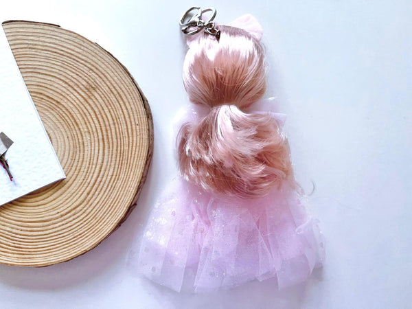 Luxury Handmade Personalised Dried Flower Birthday Card and Doll Keychain G001