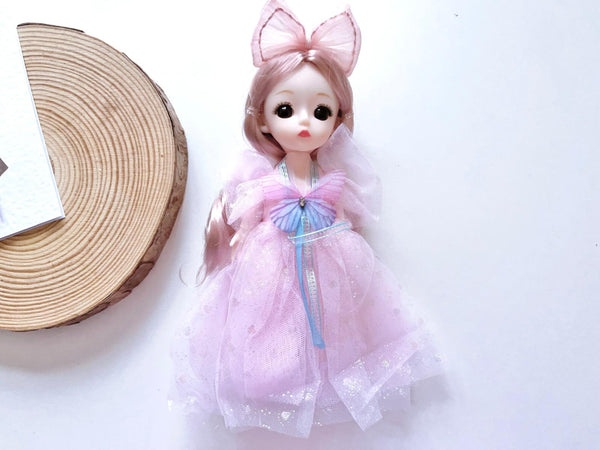 Luxury Handmade Personalised Dried Flower Birthday Card and Doll Keychain G001