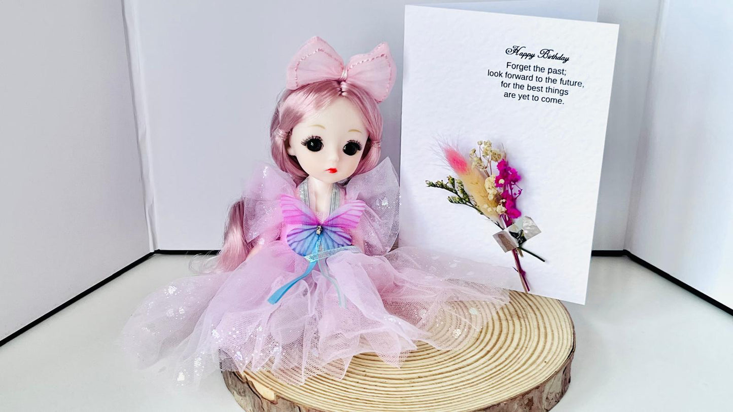 Luxury Handmade Personalised Flower Birthday Card and Keychain G001
