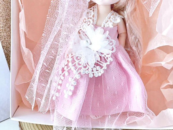 Luxury Handmade Personalised Dried Flower Birthday Card and Doll G002