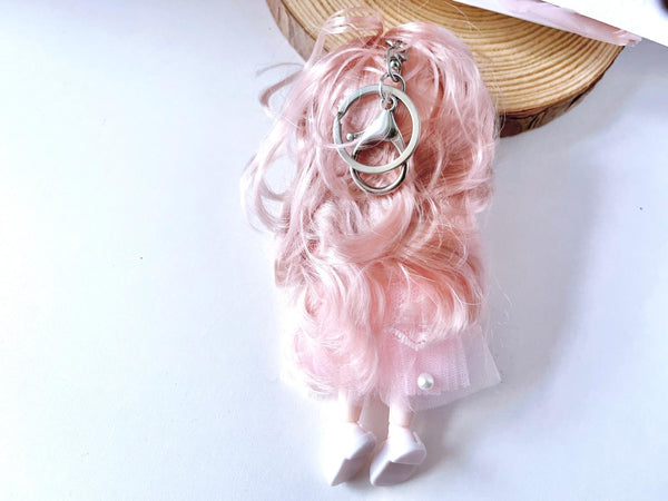 Luxury Handmade Personalised Dried Flower Birthday Card and Doll Keychain G003
