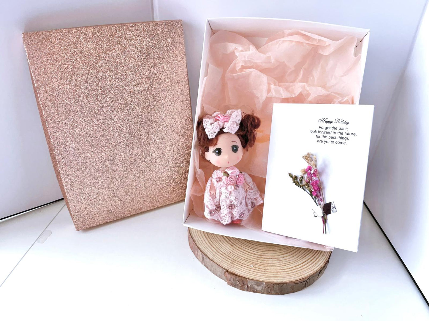 Luxury Handmade Personalised Flower Birthday Card and Keychain G004