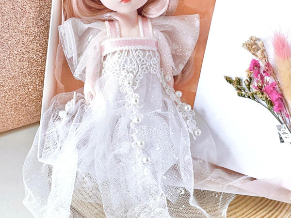 Luxury Handmade Personalised Dried Flower Birthday Card and Doll Keychain G005