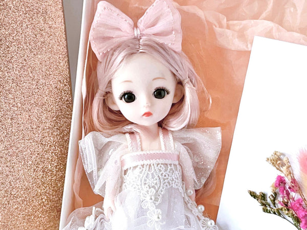 Luxury Handmade Personalised Dried Flower Birthday Card and Doll Keychain G005
