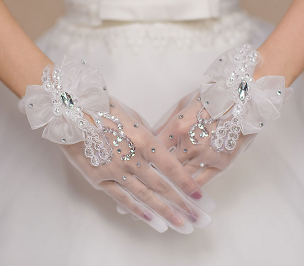 Off White Wedding Gloves  G008