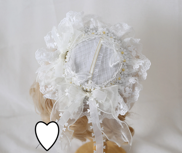 Off White Fascinator Hat Lolita Lace Hat, Prom Hat GH001