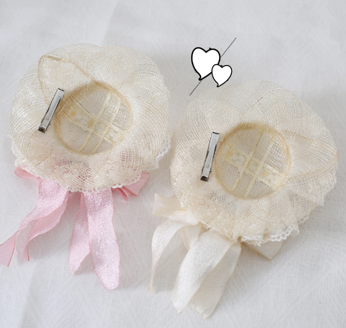 Off White Fascinator Hat Lolita Lace Hat, Prom Hat GH004