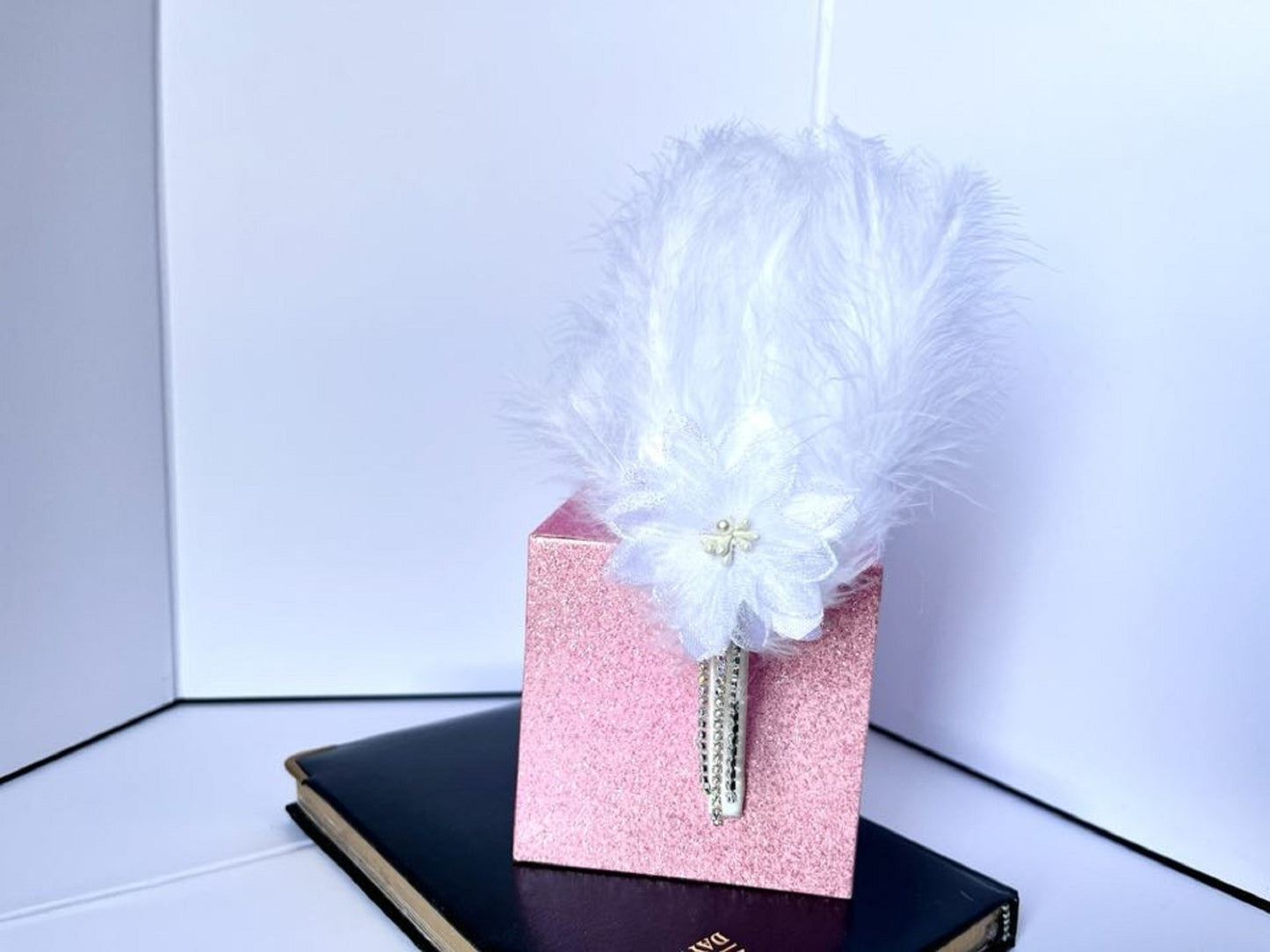 Pure White / Handmade Feather Headband, Party Accessories, Bridesmaid Headband, Prom Accessories HB001