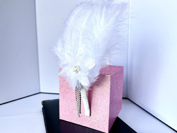 Pure White / Handmade Feather Headband, Party Accessories, Bridesmaid Headband, Prom Accessories HB001