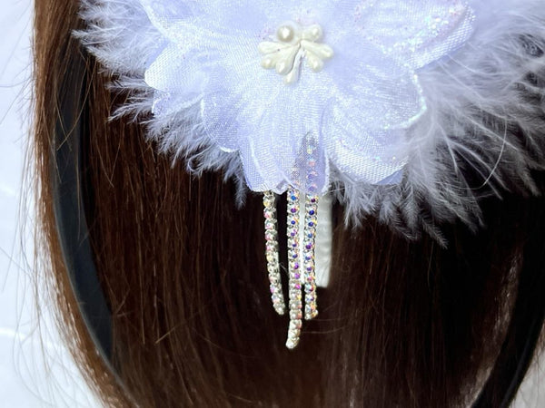 Pure White / Handmade Feather Headband, Party Accessories, Bridesmaid Headband, Prom Accessories HB001