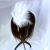 Pure White / Handmade Feather Headband, Party Accessories, Bridesmaid Headband, Prom Accessories HB001