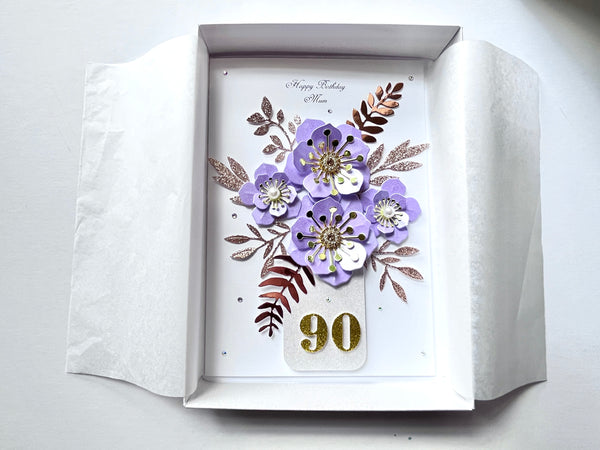 Luxury Handmade Personalised Birthday Card, Mum, Wife, Girlfriend, Sister C610