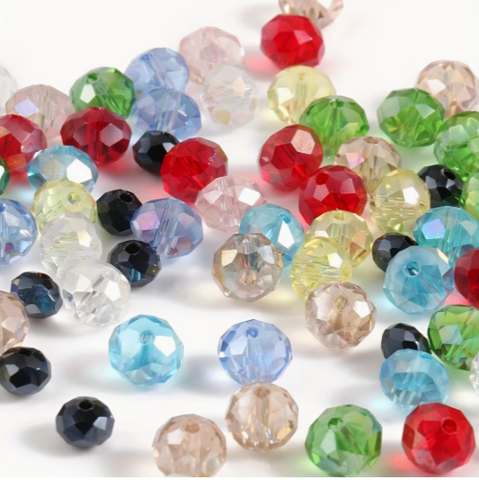 (Y210)  50 Pcs / 6mm / High Quality K9 Flat Crystal Glass Beads, DIY Jewellery Making
