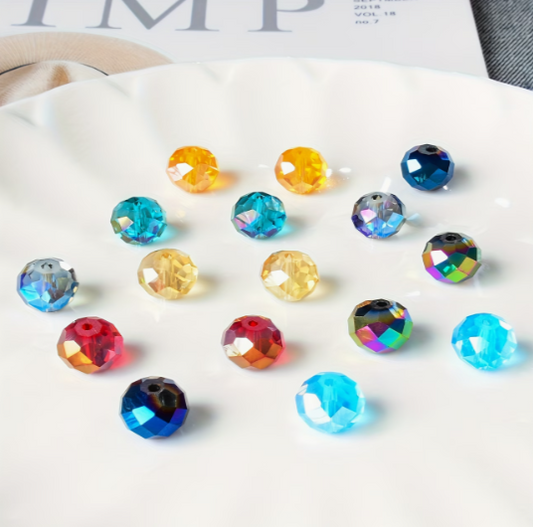 (Y210)  100 Pcs / 4mm / High Quality K9 Flat Crystal Glass Beads, DIY Jewellery Making