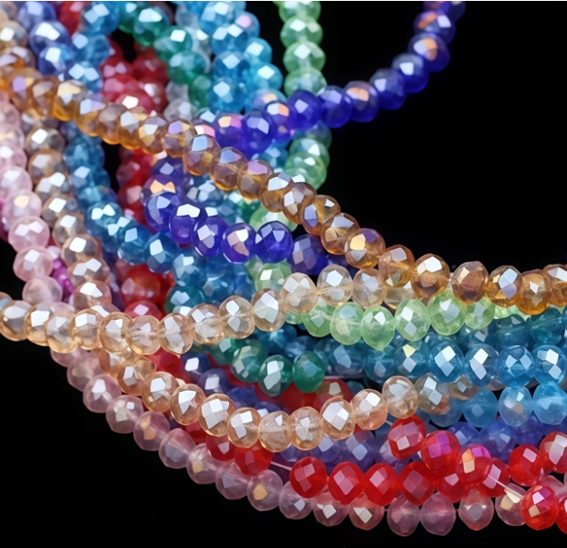 (Y210)  50 Pcs / 8mm / Quality K9 Flat Crystal Glass Beads, DIY Jewellery Making