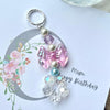 Handmade Pastel Beaded Keyring, Beaded Keychain  KC001